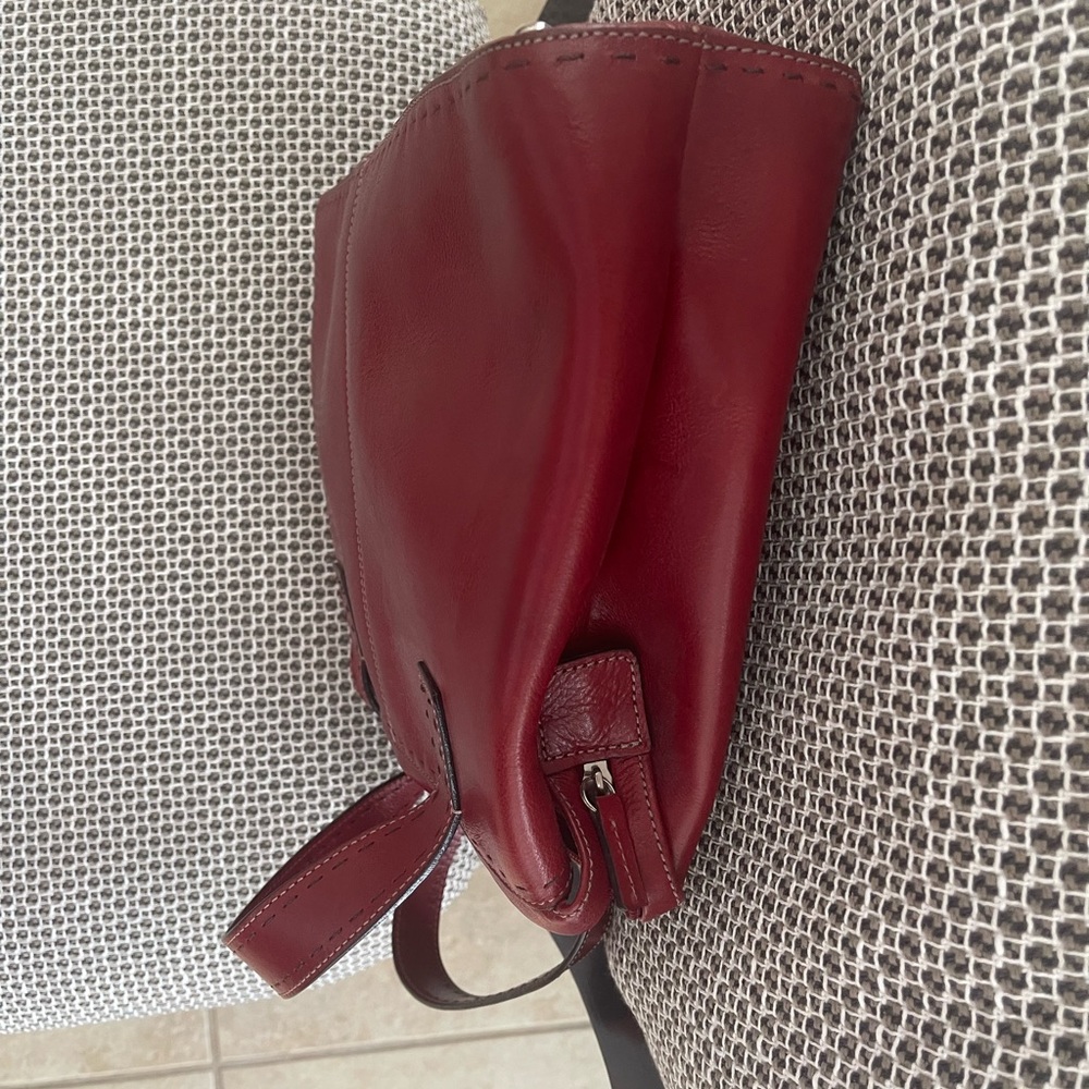 Vintage Fossil Red Leather Shoulder HandBag - Picture 7 of 8